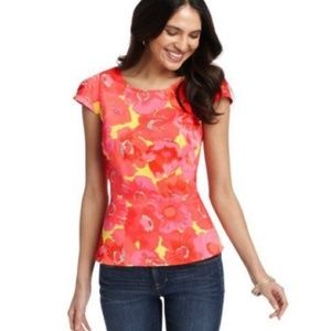 LOFT floral print peplum top sz00